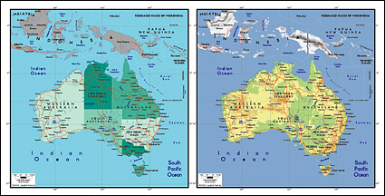 精美矢量世界地图素材-澳大利亚地图