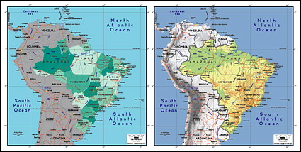 精美矢量世界地图素材-巴西地图