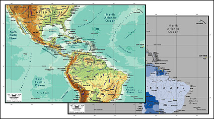 精美矢量世界地图素材-中美洲地图